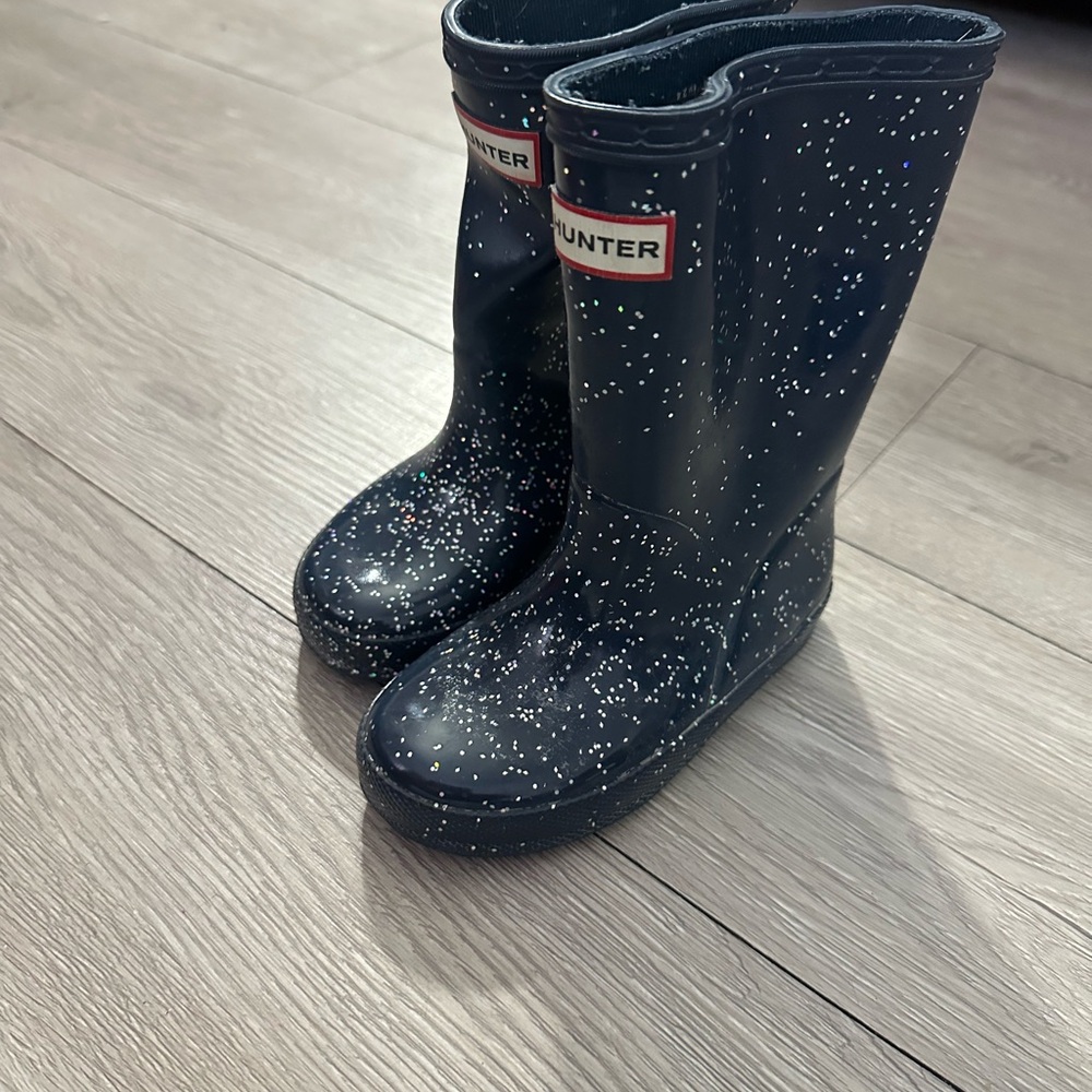 Hunter Dark Blue Sparkle toddler Boots